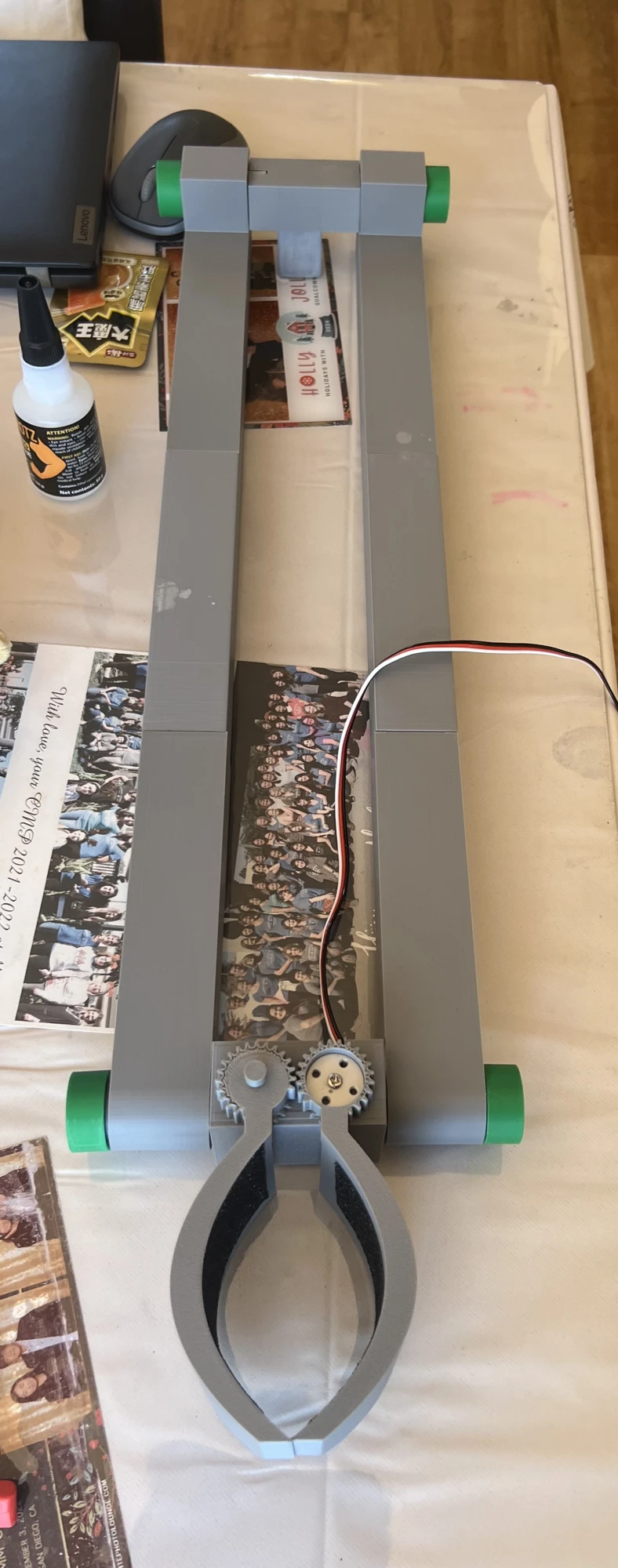 Full printed claw and parallel-arm prototype