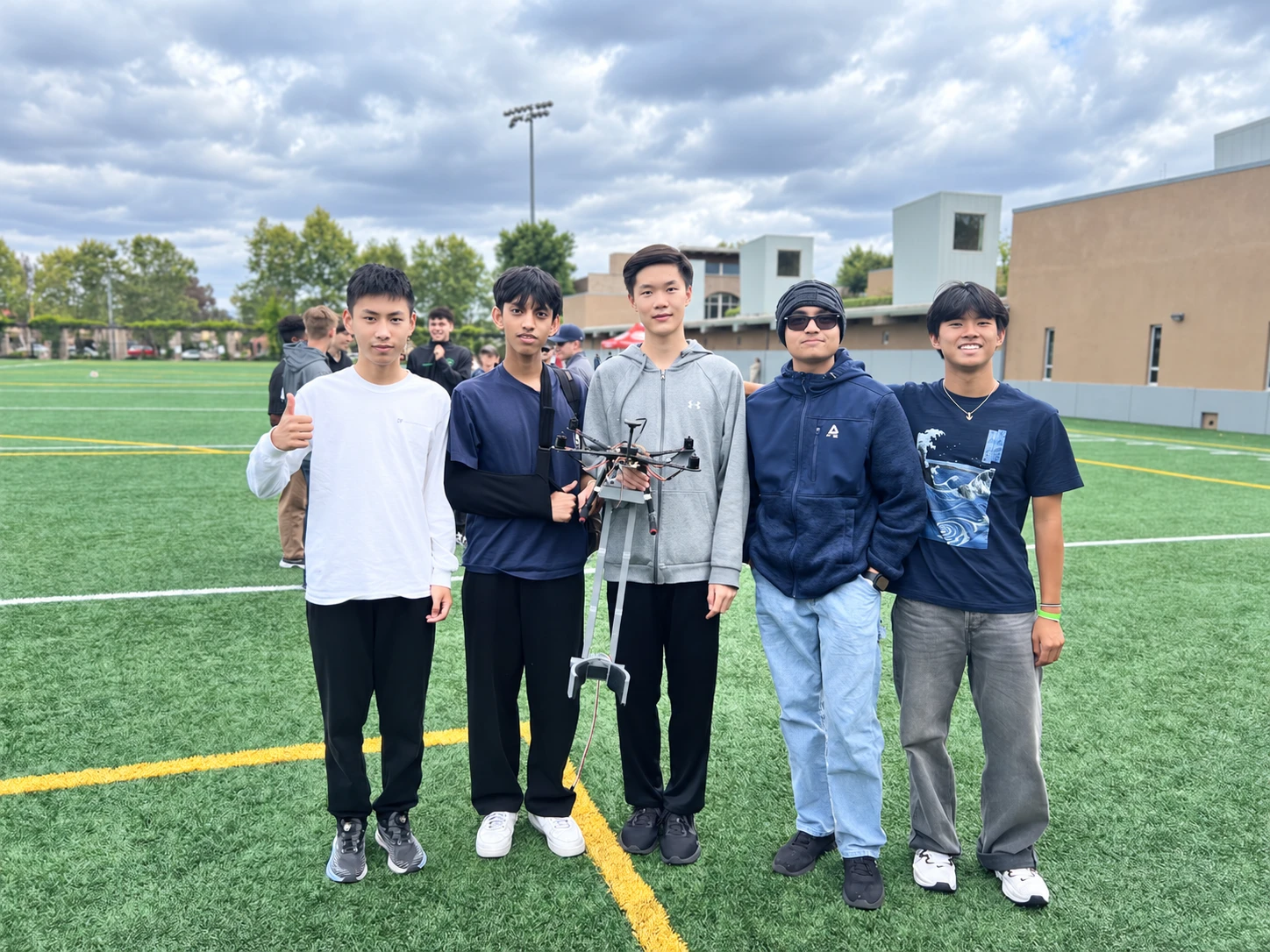 My drone team with our aircraft